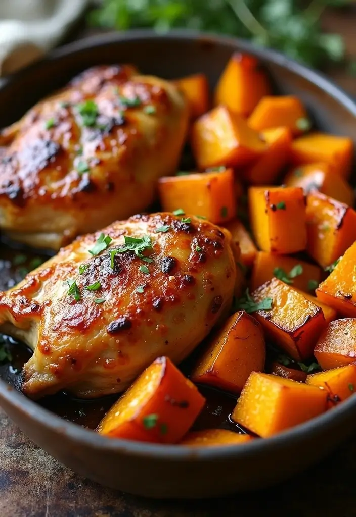 30 Chicken and Squash Recipes That Are Seasonal & Delicious - 5. Maple-Glazed Chicken and Butternut Squash