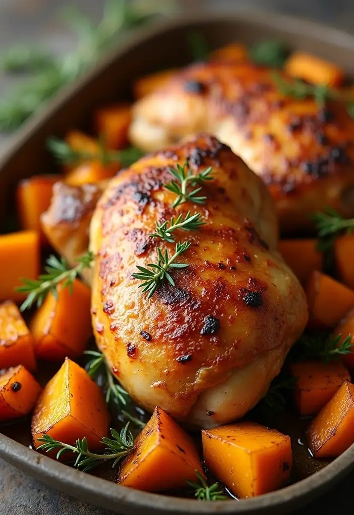 30 Chicken and Squash Recipes That Are Seasonal & Delicious - 7. Roasted Chicken Thighs with Pumpkin