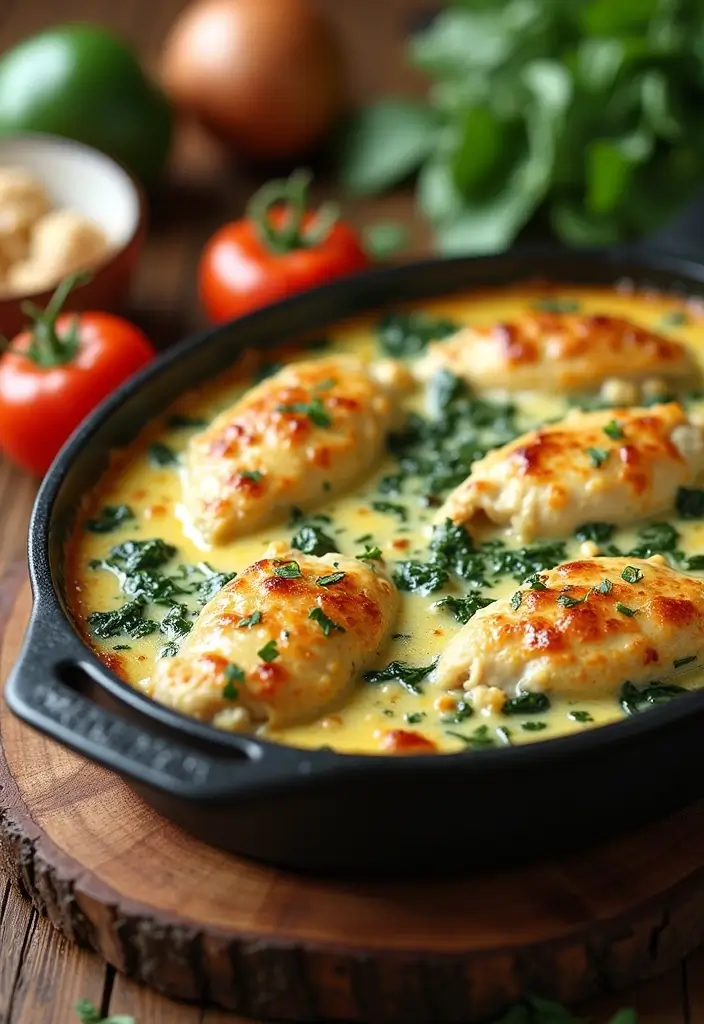 30 Cream of Chicken Casserole Recipes That Are Comfort in a Pan - 10. Spinach and Artichoke Chicken Casserole