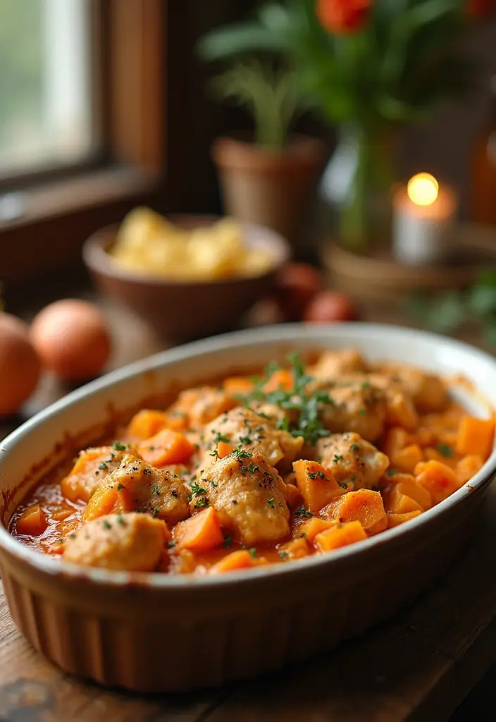 30 Cream of Chicken Casserole Recipes That Are Comfort in a Pan - 19. Chicken and Sweet Potato Casserole