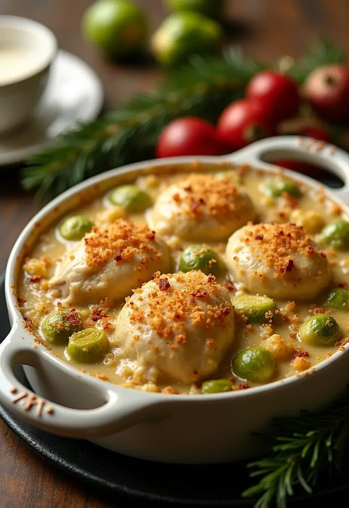 30 Cream of Chicken Casserole Recipes That Are Comfort in a Pan - 20. Creamy Brussels Sprouts Chicken Casserole