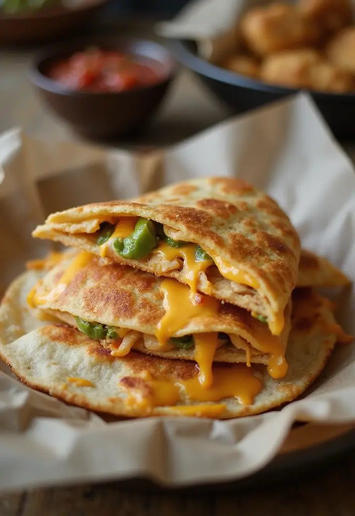 30 Crunchy & Addictive Chicken Fried Steak Fingers - 18. Chicken Finger Quesadillas