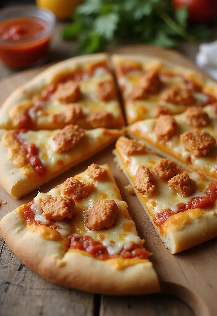 30 Crunchy & Addictive Chicken Fried Steak Fingers - 19. Chicken Finger Pizza