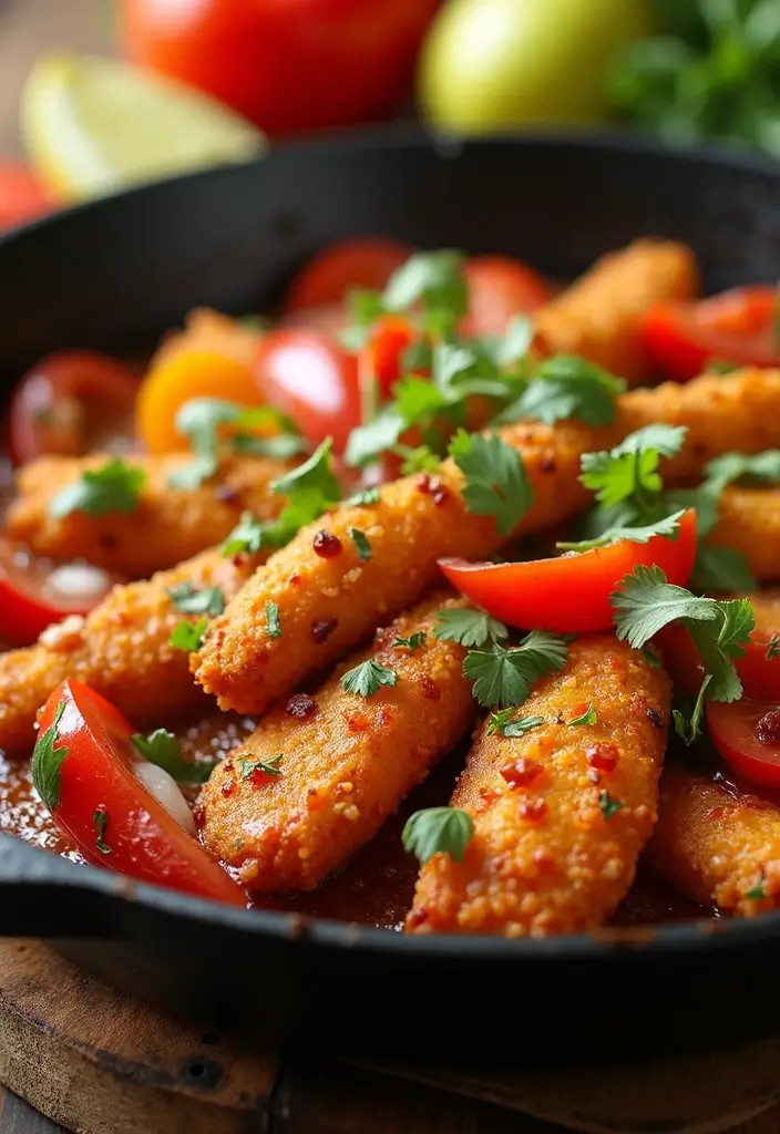 30 Crunchy & Addictive Chicken Fried Steak Fingers - 23. Chicken Finger Fajitas