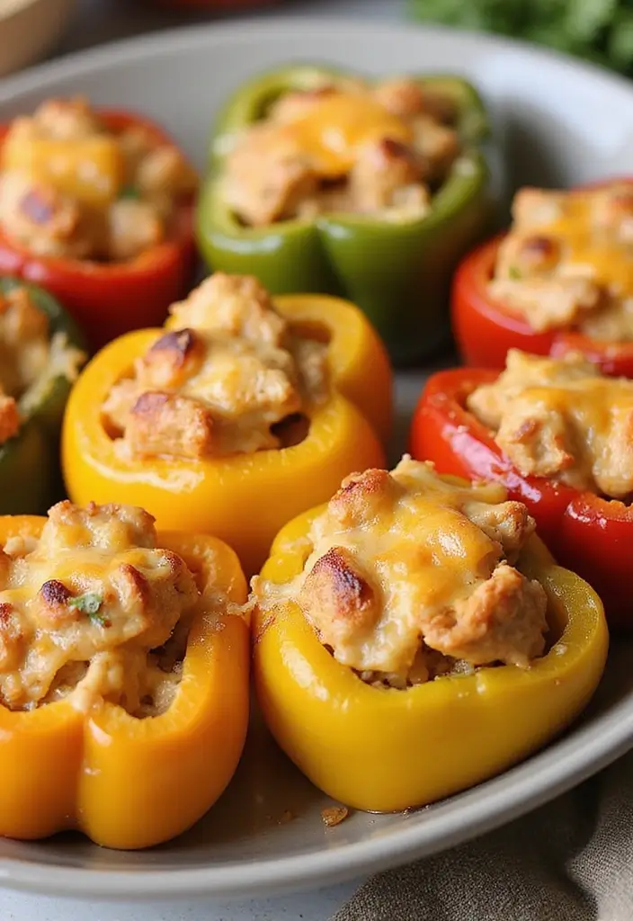 30 Crunchy & Addictive Chicken Fried Steak Fingers - 27. Chicken Finger Stuffed Peppers