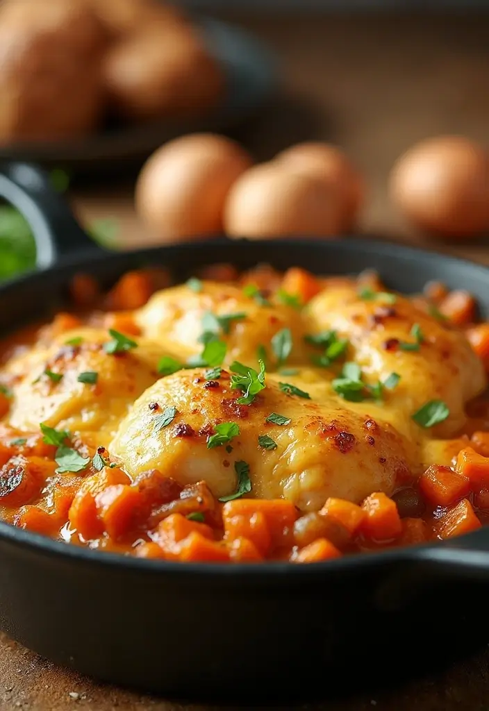 30 French Onion Chicken Noodle Casserole Recipes That Are Cozy & Flavorful - 15. French Onion Chicken Casserole with Sweet Potatoes