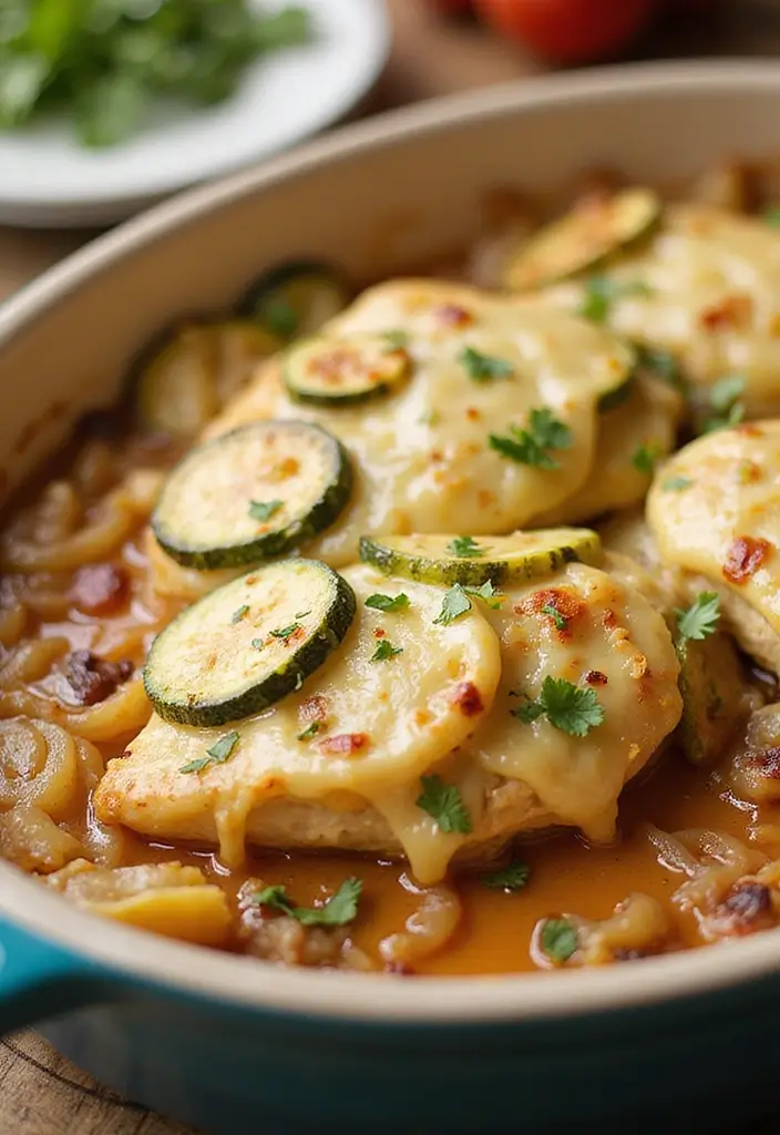 30 French Onion Chicken Noodle Casserole Recipes That Are Cozy & Flavorful - 23. French Onion Chicken Casserole with Zucchini