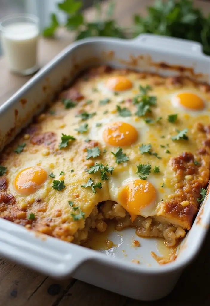 30 French Onion Chicken Noodle Casserole Recipes That Are Cozy & Flavorful - 25. French Onion Chicken Breakfast Casserole