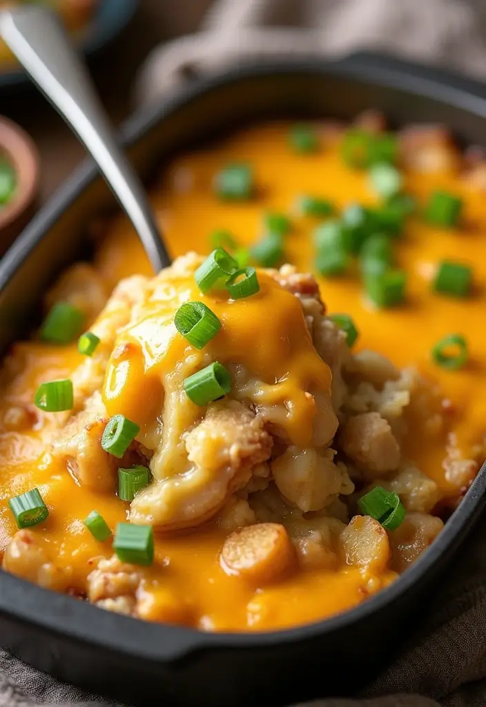 30 French Onion Chicken Noodle Casserole Recipes That Are Cozy & Flavorful - 8. Loaded Potato French Onion Chicken Casserole