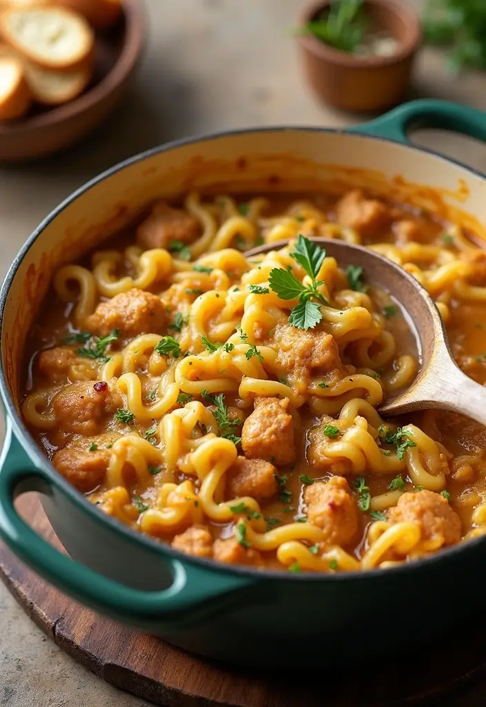 30 French Onion Chicken Noodle Casserole Recipes That Are Cozy & Flavorful - 9. One-Pot French Onion Chicken Noodle Casserole