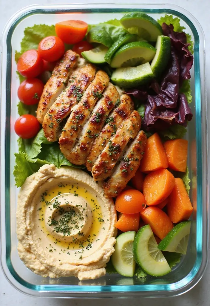 30 Greek Chicken Meal Prep Recipes That Are Fresh and Filling - 13. Greek Chicken Bowl with Hummus