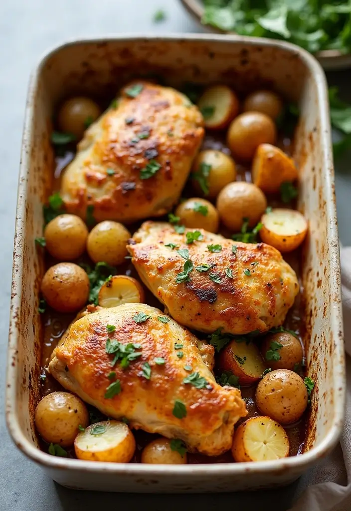 30 Greek Chicken Meal Prep Recipes That Are Fresh and Filling - 17. Greek Chicken and Potato Bake