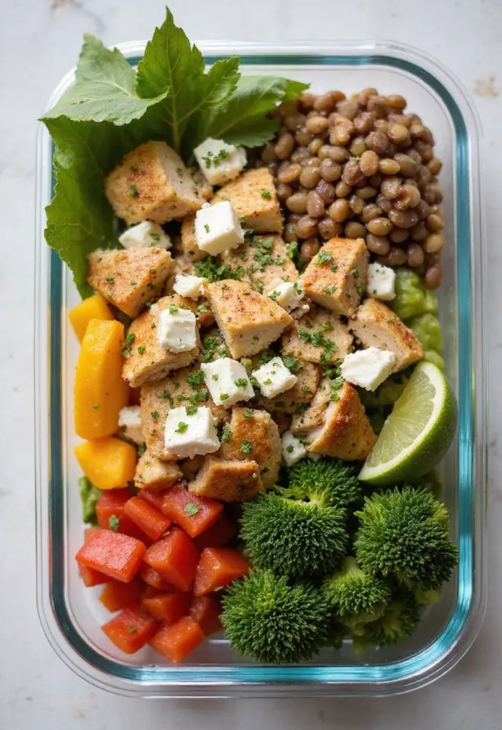 30 Greek Chicken Meal Prep Recipes That Are Fresh and Filling - 18. Greek Chicken and Lentil Salad