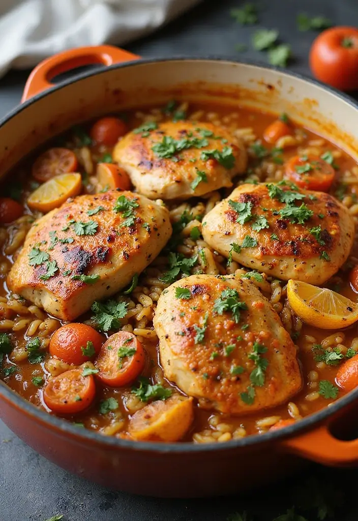 30 Greek Chicken Meal Prep Recipes That Are Fresh and Filling - 22. One-Pot Greek Chicken and Orzo