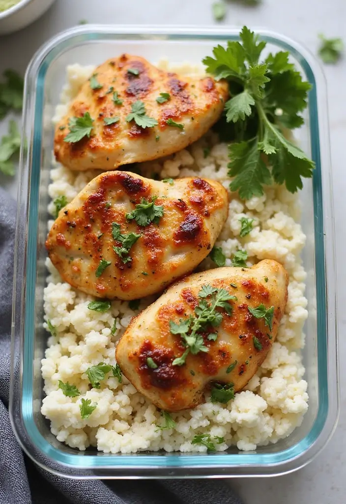 30 Greek Chicken Meal Prep Recipes That Are Fresh and Filling - 25. Greek Chicken and Cauliflower Rice