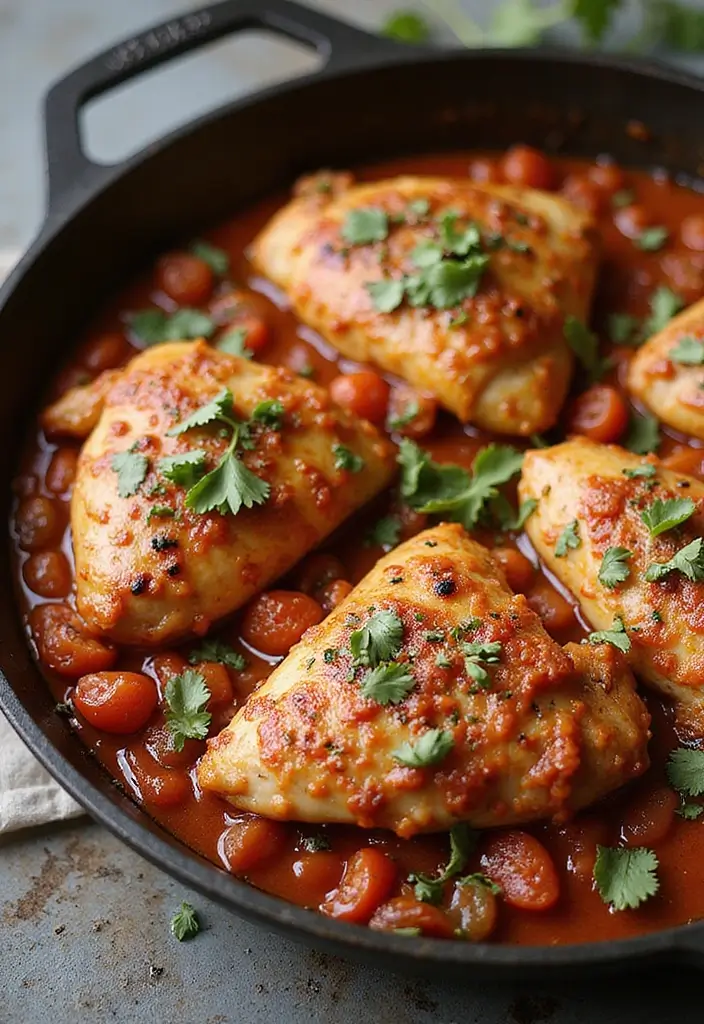 30 Greek Chicken Meal Prep Recipes That Are Fresh and Filling - 27. Greek Chicken and Tomato Skillet