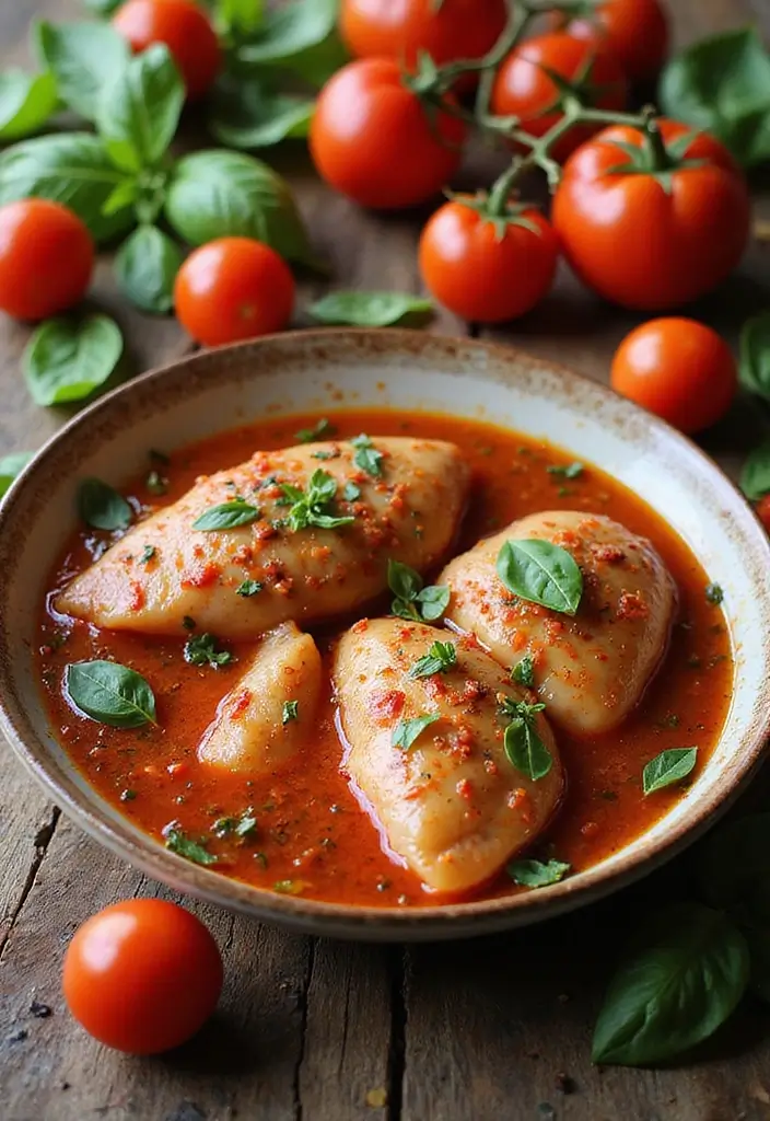 30 Greek Marinade for Chicken Recipes That Taste Authentic - 13. Tomato and Basil Marinade