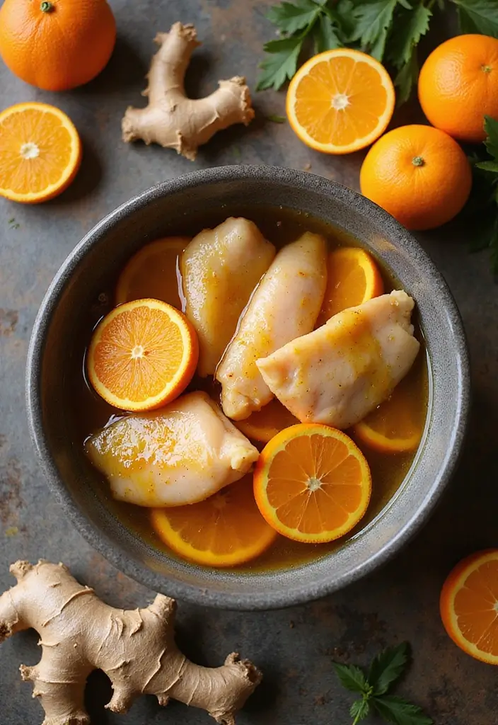30 Greek Marinade for Chicken Recipes That Taste Authentic - 15. Orange and Ginger Marinade