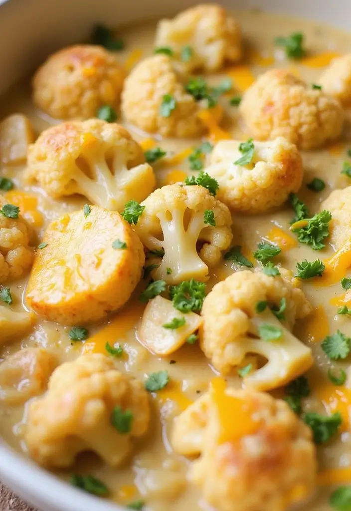 30 Healthy Chicken Casserole Recipes That Are Comfort Without Guilt - 1. Creamy Cauliflower Chicken Casserole