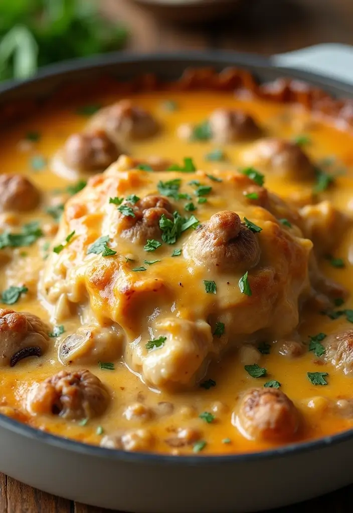 30 Healthy Chicken Casserole Recipes That Are Comfort Without Guilt - 12. Cheesy Chicken and Mushroom Casserole