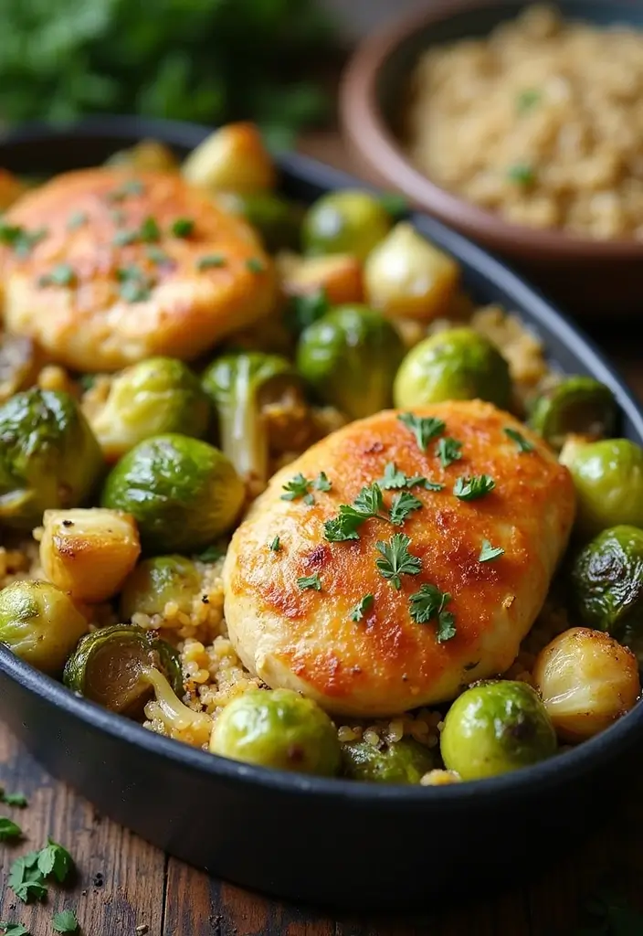 30 Healthy Chicken Casserole Recipes That Are Comfort Without Guilt - 22. Chicken and Brussels Sprouts Casserole