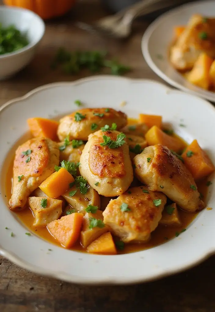 30 Healthy Chicken Casserole Recipes That Are Comfort Without Guilt - 25. Chicken and Pumpkin Casserole