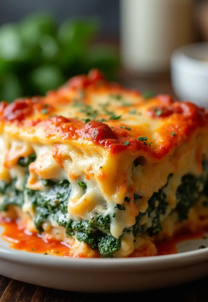 30 Healthy Chicken Casserole Recipes That Are Comfort Without Guilt - 26. Chicken and Spinach Lasagna Casserole