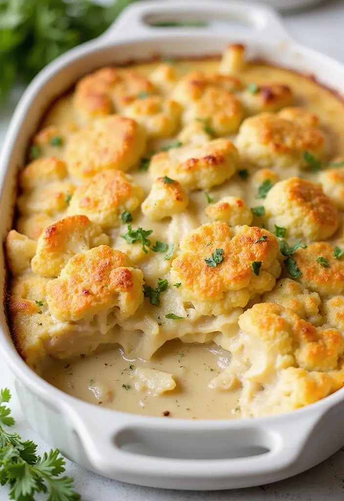 30 Healthy Chicken Casserole Recipes That Are Comfort Without Guilt - 4. Creamy Chicken Cauliflower Casserole