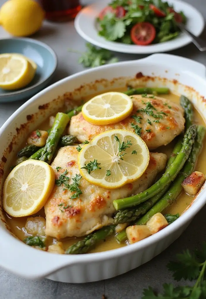 30 Healthy Chicken Casserole Recipes That Are Comfort Without Guilt - 5. Lemon Herb Chicken and Asparagus Casserole