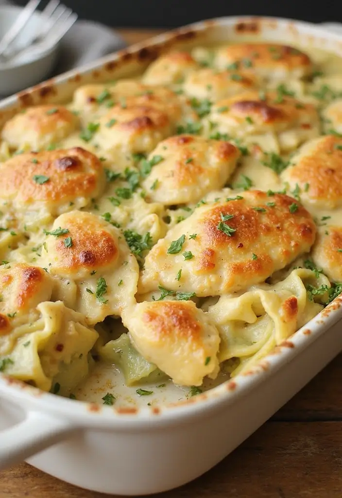 30 Healthy Chicken Casserole Recipes That Are Comfort Without Guilt - 7. Chicken Alfredo Zucchini Noodle Casserole