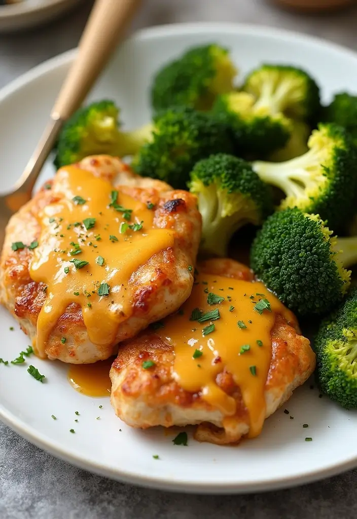 30 Honey Mustard Chicken Thighs Recipes That Are Golden & Juicy - 15. Honey Mustard Glazed Chicken Thighs with Cheesy Broccoli