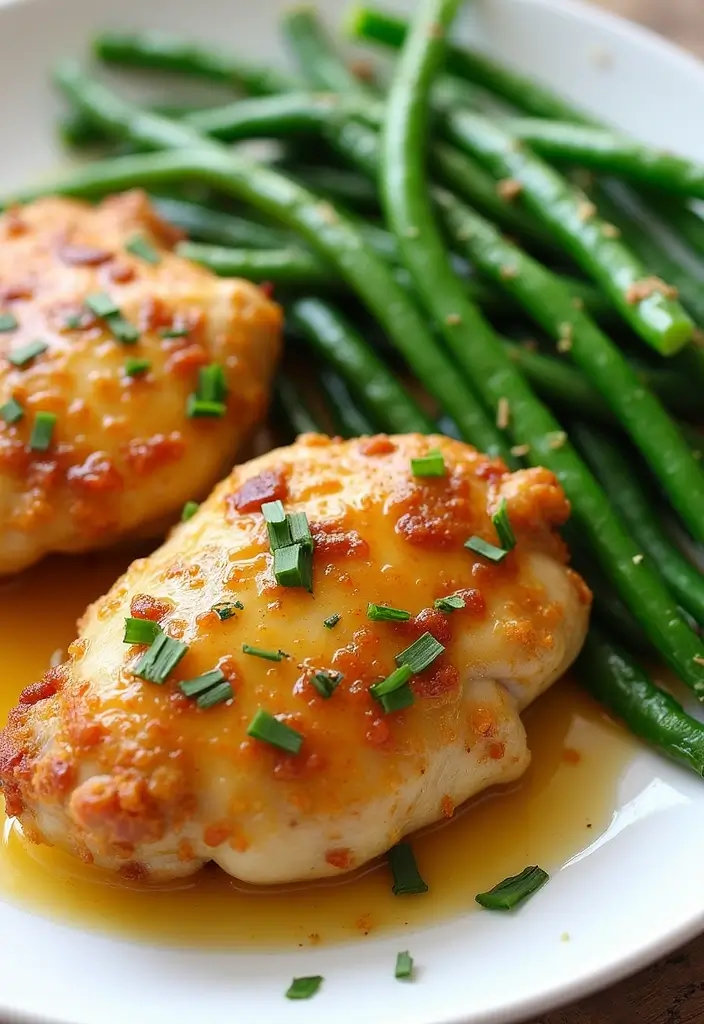 30 Honey Mustard Chicken Thighs Recipes That Are Golden & Juicy - 17. Honey Mustard Chicken Thighs with Garlic Green Beans