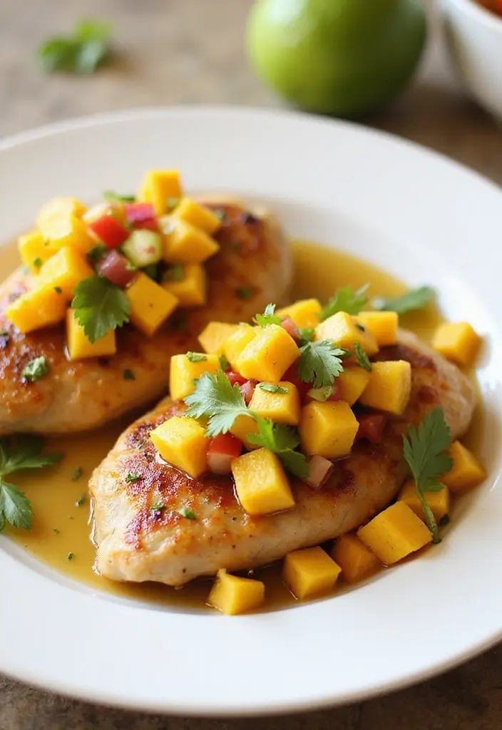30 Honey Mustard Chicken Thighs Recipes That Are Golden & Juicy - 27. Honey Mustard Chicken Thighs with Mango Salsa