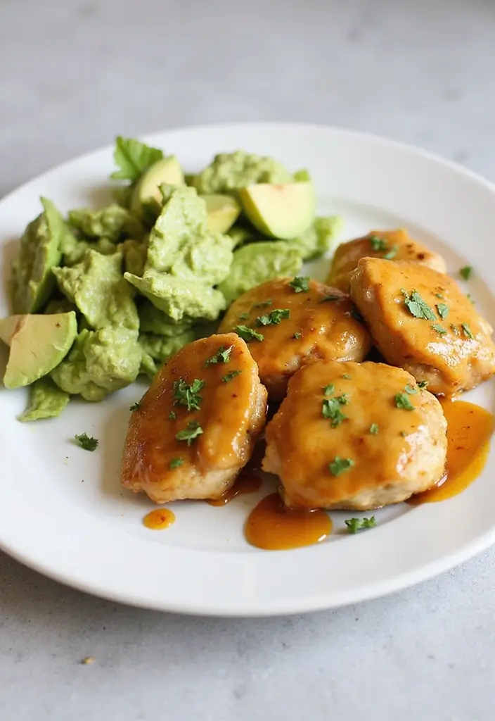 30 Honey Mustard Chicken Thighs Recipes That Are Golden & Juicy - 29. Honey Mustard Chicken Thighs with Avocado Salad