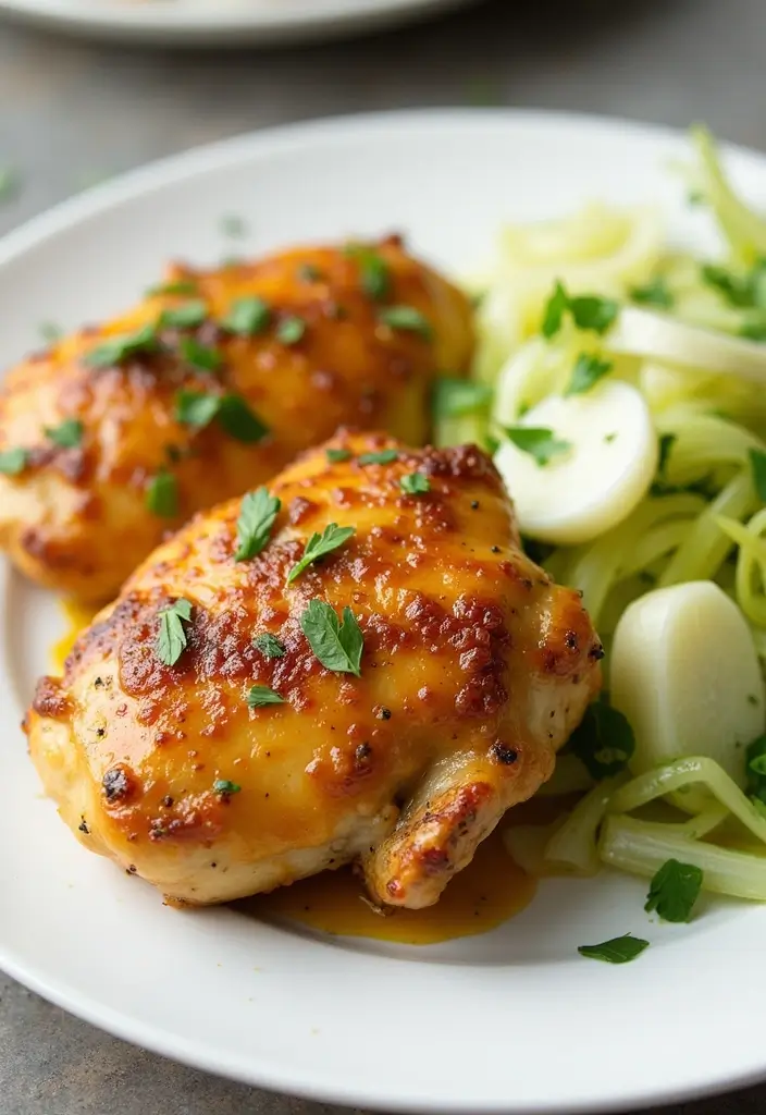 30 Honey Mustard Chicken Thighs Recipes That Are Golden & Juicy - 30. Honey Mustard Chicken Thighs with Fennel Salad