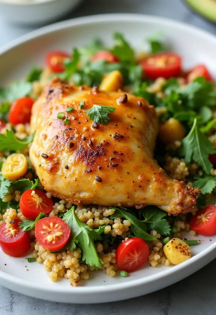 30 Honey Mustard Chicken Thighs Recipes That Are Golden & Juicy - 4. Honey Mustard Thighs with Quinoa Salad