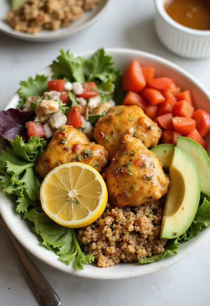 30 Honey Mustard Chicken Thighs Recipes That Are Golden & Juicy - 7. Honey Mustard Chicken Thighs Taco Bowls