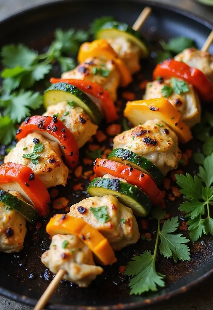 30 Mexican Food Recipes Chicken Lovers Will Devour - 10. Sizzling Chicken and Veggie Skewers