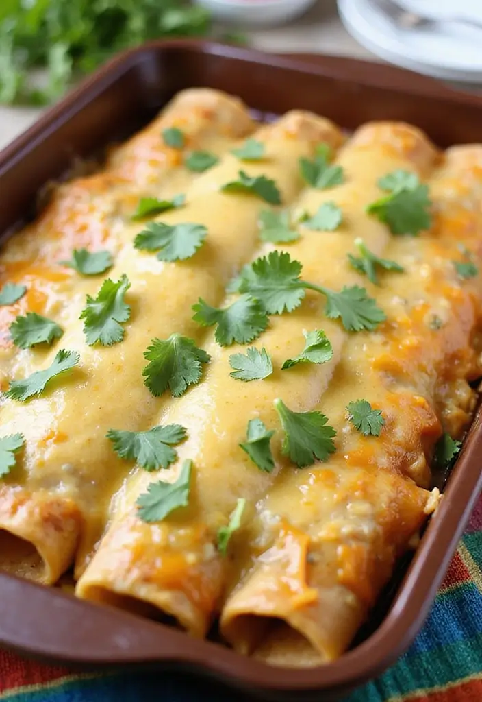 30 Mexican Food Recipes Chicken Lovers Will Devour - 14. Green Chicken Enchiladas