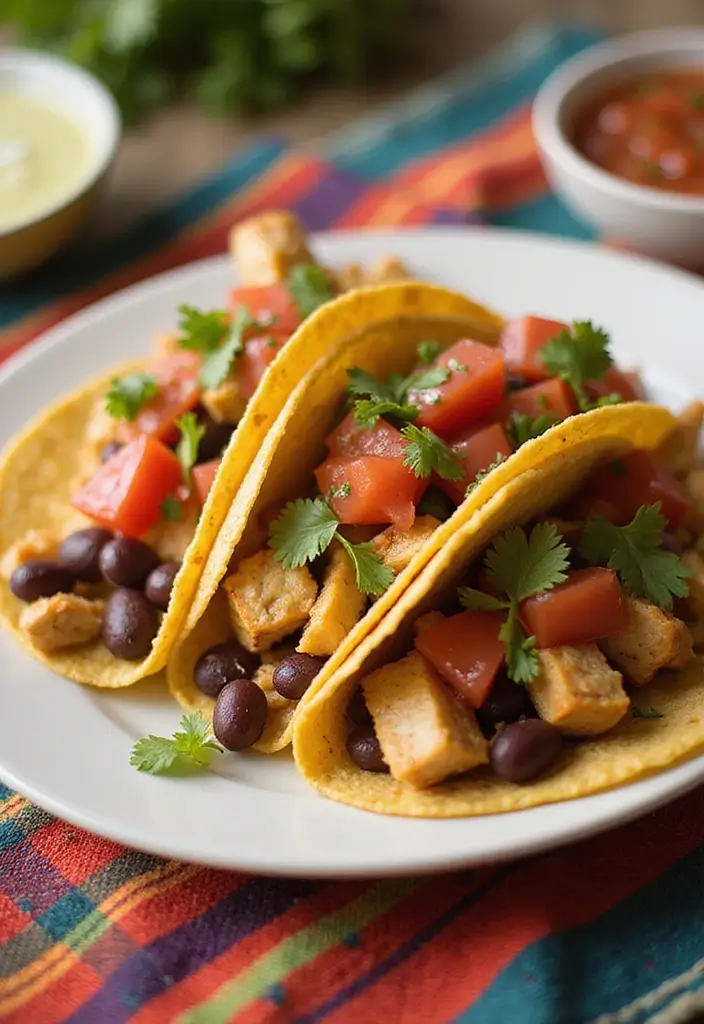 30 Mexican Food Recipes Chicken Lovers Will Devour - 25. Chicken and Bean Tacos