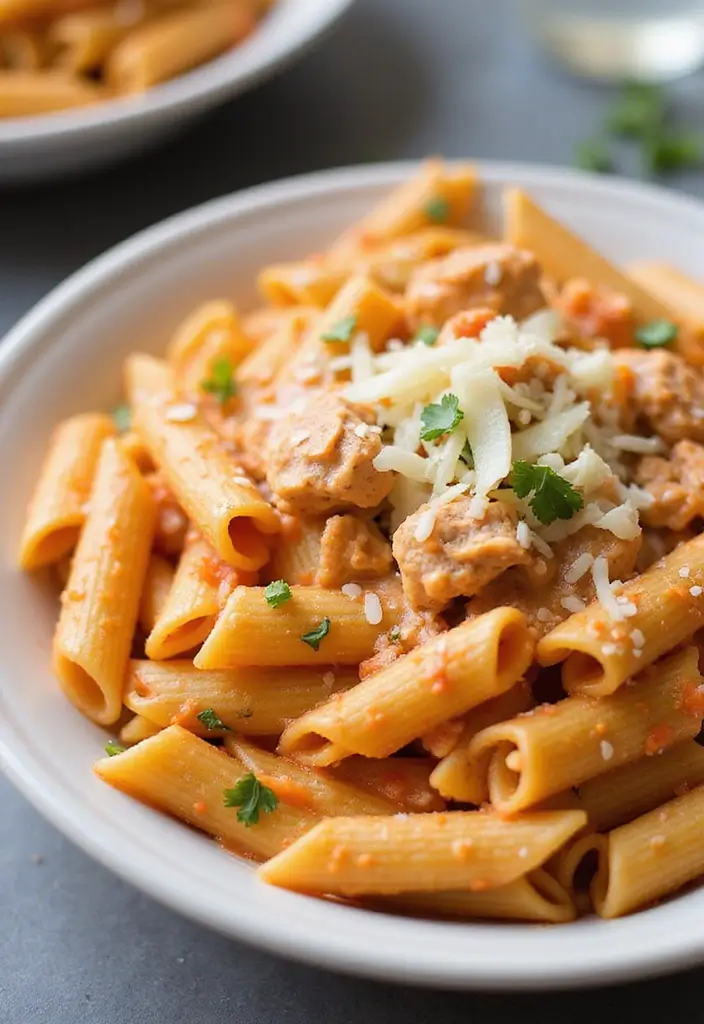 30 Rotisserie Chicken Pasta Recipes That Are Easy & Cheesy - 16. Chicken Penne alla Vodka