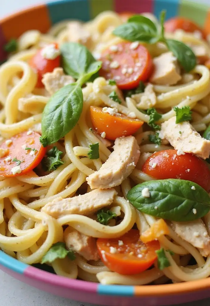 30 Rotisserie Chicken Pasta Recipes That Are Easy & Cheesy - 21. Rotisserie Chicken Pasta Primavera