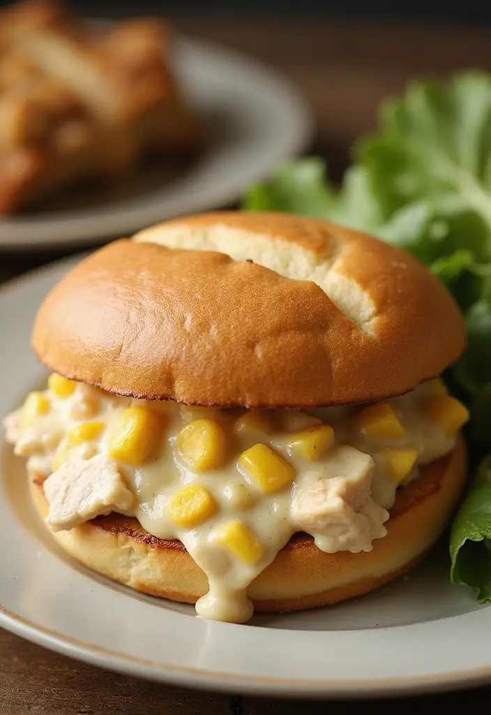 30 Rotisserie Chicken Sandwich Recipes That Are Fresh & Filling - 23. Chicken and Corn Chowder Sandwich