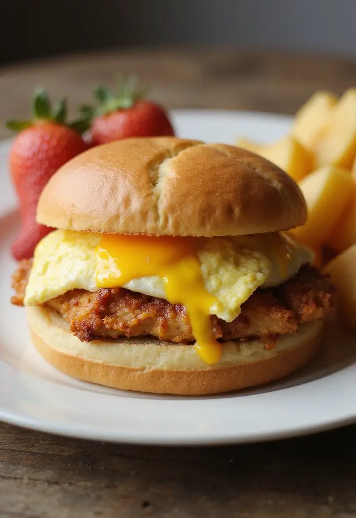 30 Rotisserie Chicken Sandwich Recipes That Are Fresh & Filling - 25. Chicken and Egg Breakfast Sandwich