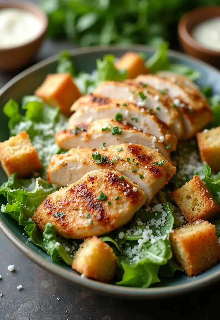 30 Salad Recipes with Chicken That Are Fresh & Filling - 1. Grilled Chicken Caesar Salad