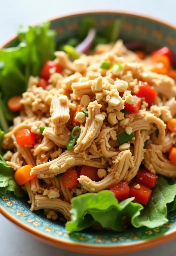 30 Salad Recipes with Chicken That Are Fresh & Filling - 11. Thai Peanut Chicken Salad