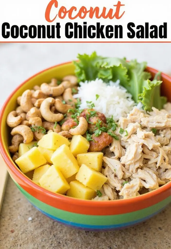 30 Salad Recipes with Chicken That Are Fresh & Filling - 15. Coconut Chicken Salad