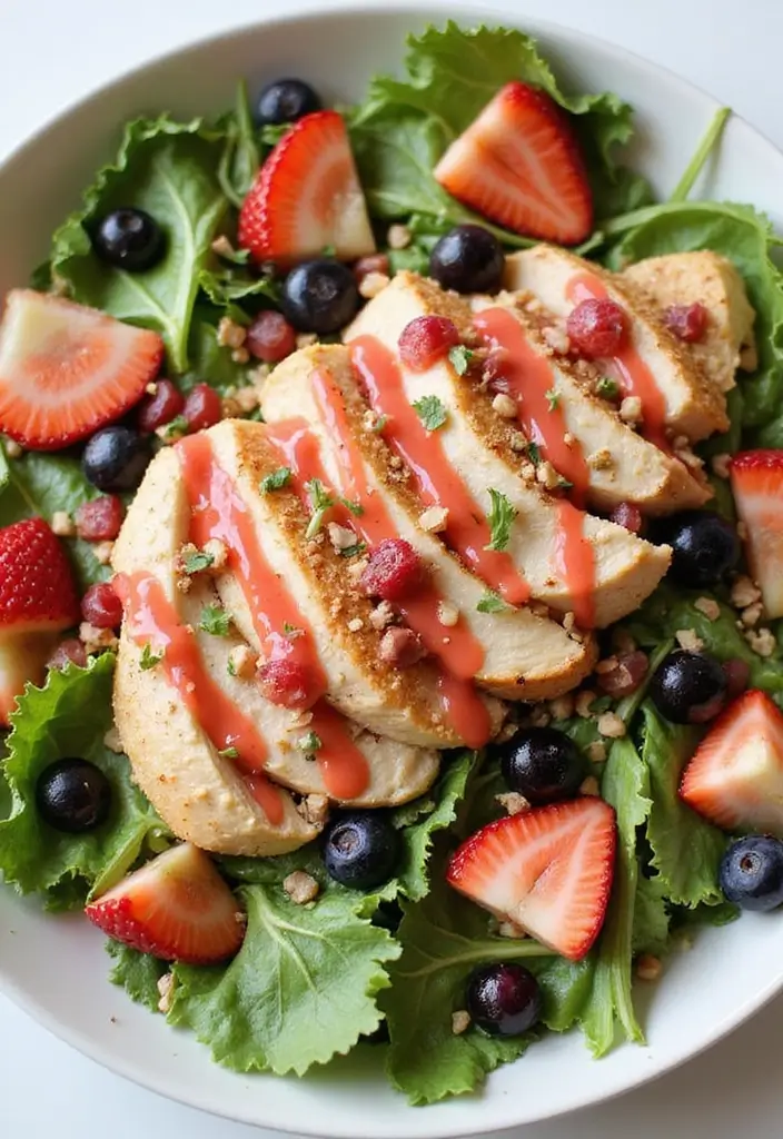 30 Salad Recipes with Chicken That Are Fresh & Filling - 20. Chicken and Berry Salad