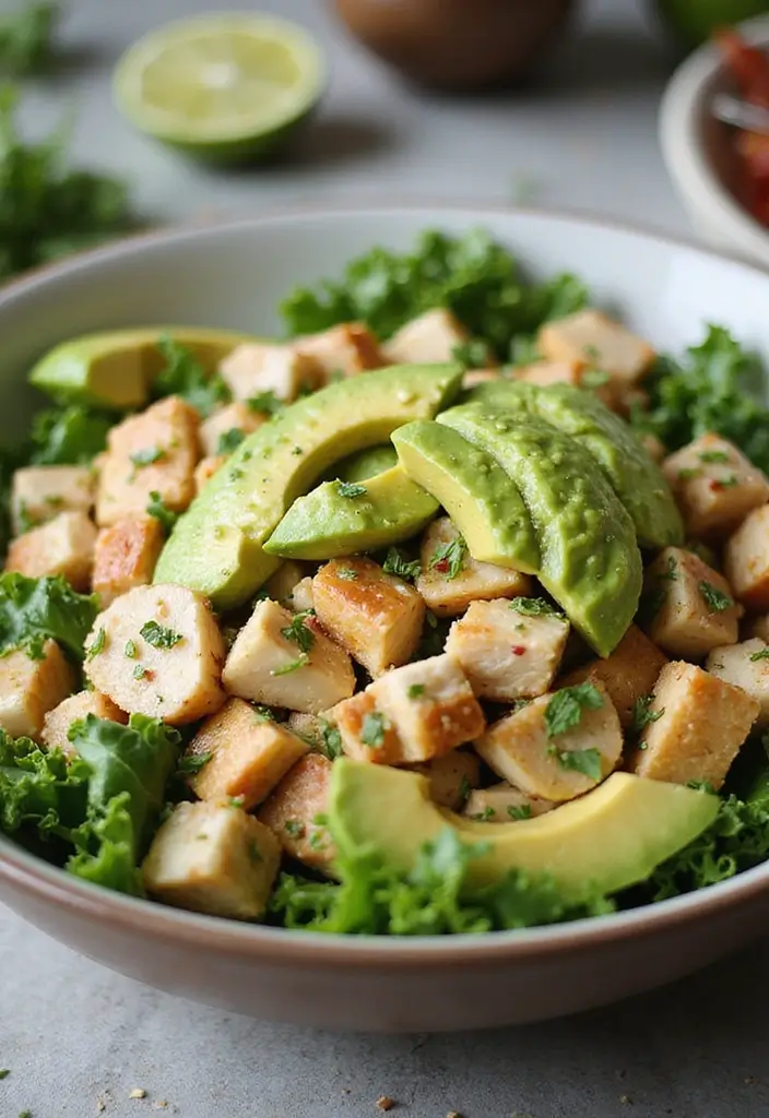 30 Salad Recipes with Chicken That Are Fresh & Filling - 21. Chicken and Avocado Salad
