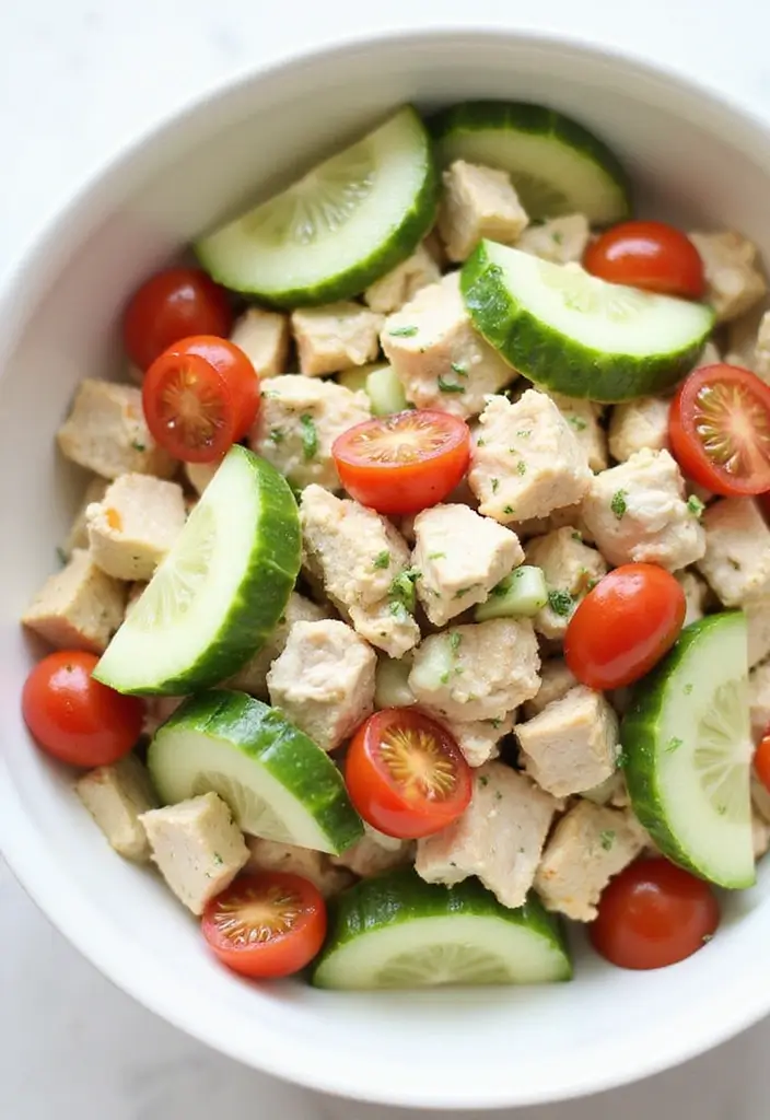 30 Salad Recipes with Chicken That Are Fresh & Filling - 22. Chicken and Cucumber Salad